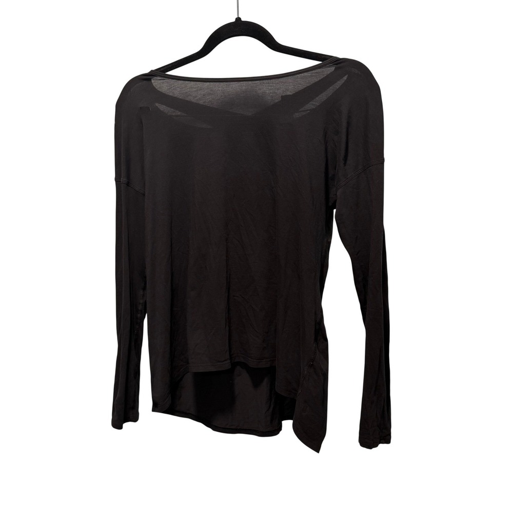 Lululemon Long Sleeve Top Black 4 Open Back Athleisure Yoga Layering